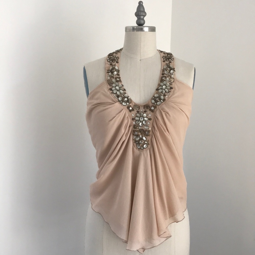 Ya-Ya silk embellished neckline Top